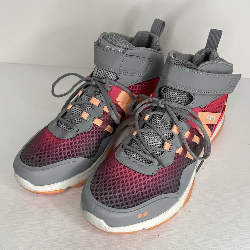 Ryka Devotion XT Mid Womens Size 10M Shoes Gray Orange Athletic Trainer Sneakers - Picture 4 of 13